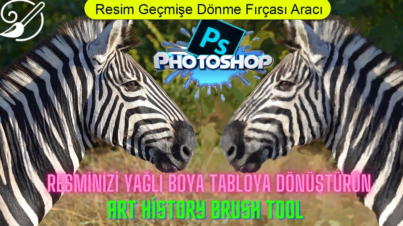 Photoshop Resim Geçmişe Dönme Fırçası Aracı,Art History Brush Tool  ,Photoshop Dersleri.