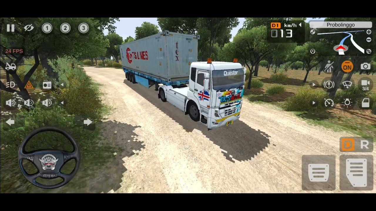 KEREN PERMAINAN MOBIL TRUK KONTAINER PETI KEMAS NYASAR DI TENGAH HUTAN -GAME BUS SIMULATOR INDONESIA