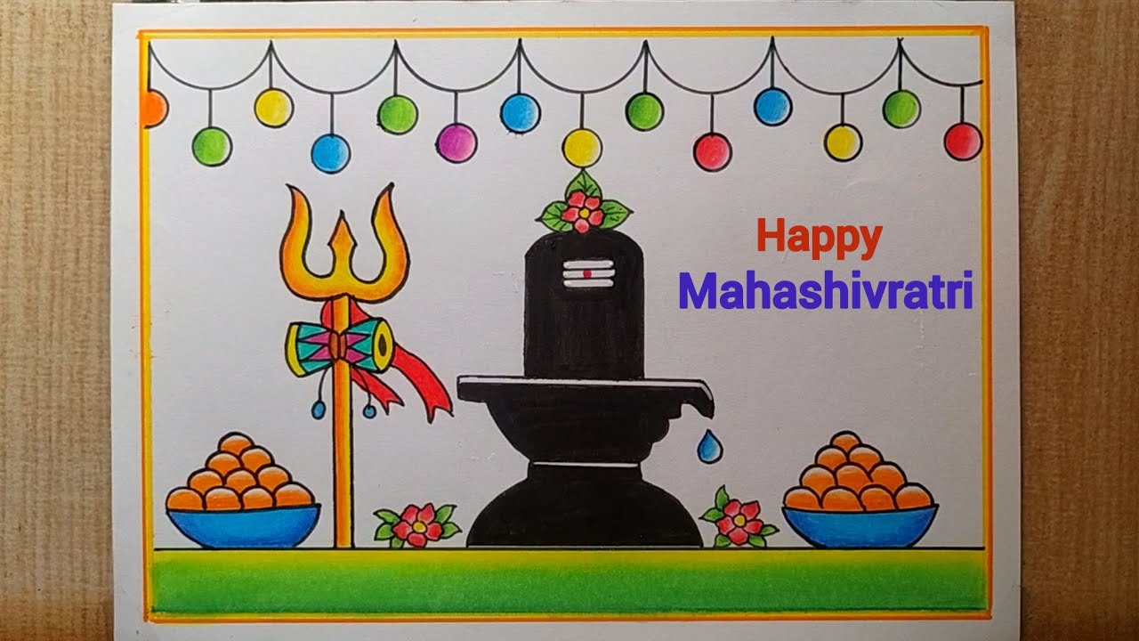 Shivratri special drawing| Shivling drawing easy| How to draw Shivling| Mahashivratri Drawing easy 