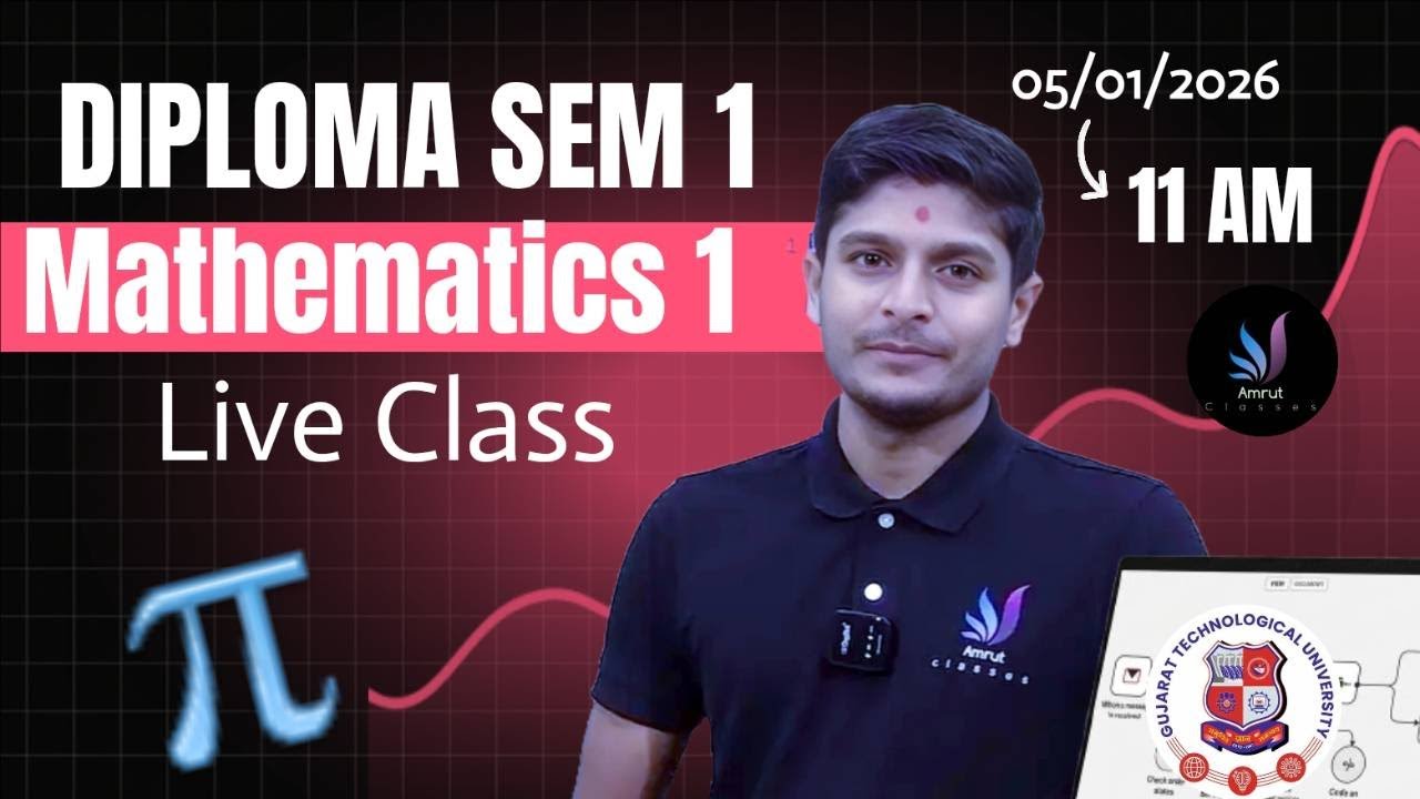 Maths-1 Revision | Diploma Sem 1 | GTU Winter 2025 Exam |  Amrut Classes