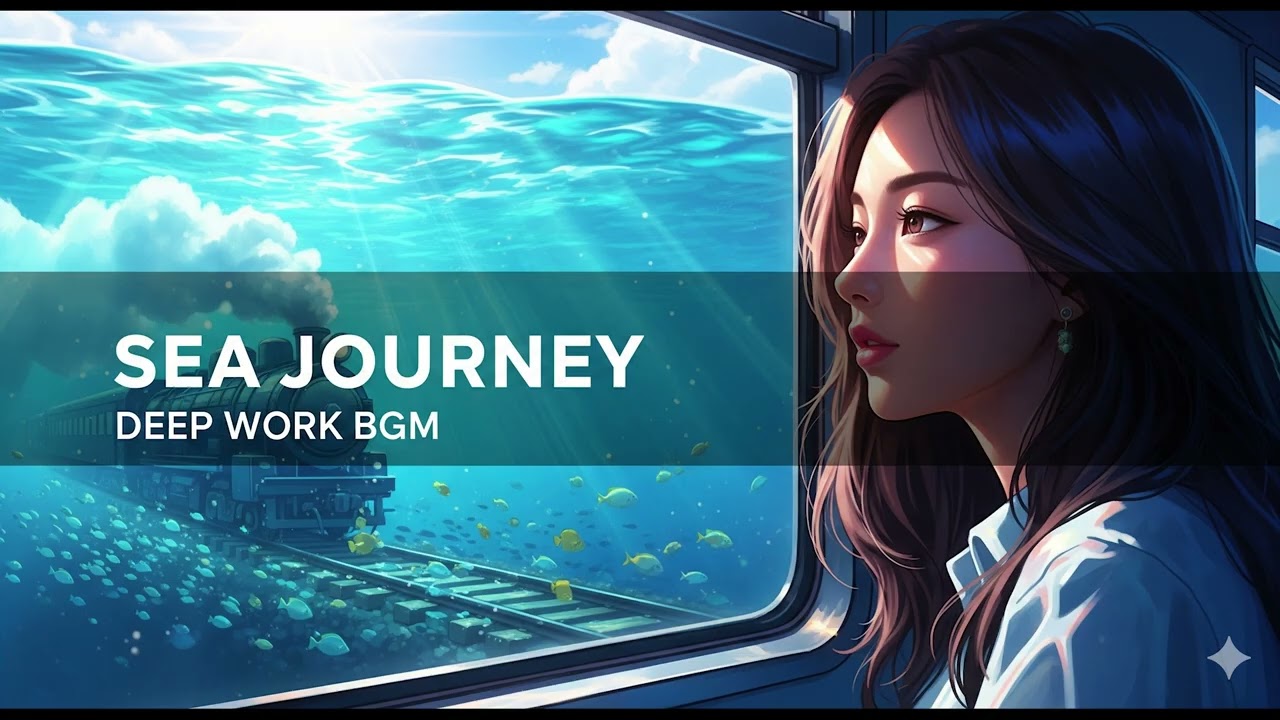 【BGM radio】海を走る「水没列車の旅」The Train Through the Sea. 🌊 Nostalgic Muffled Lofi for Deep Dreaming