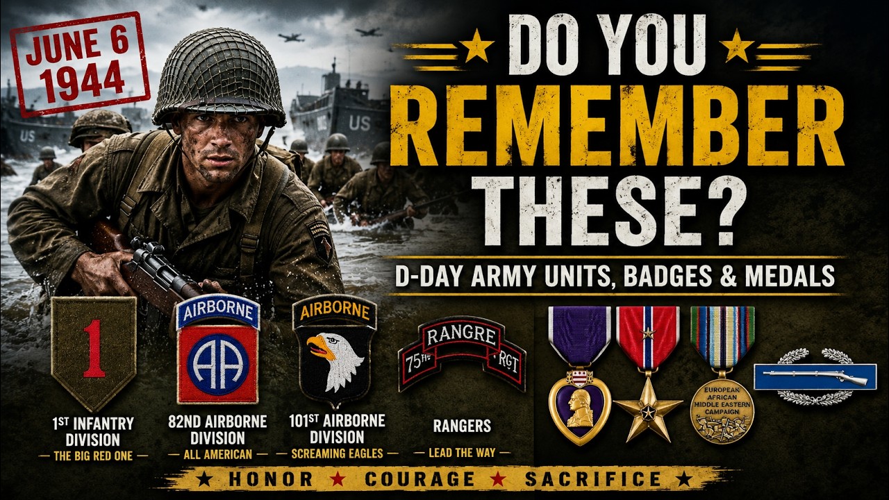 D Day, 6 June 1944, U.S. Army Divisions and Regiments Patches, Crest, Medals and Badges!