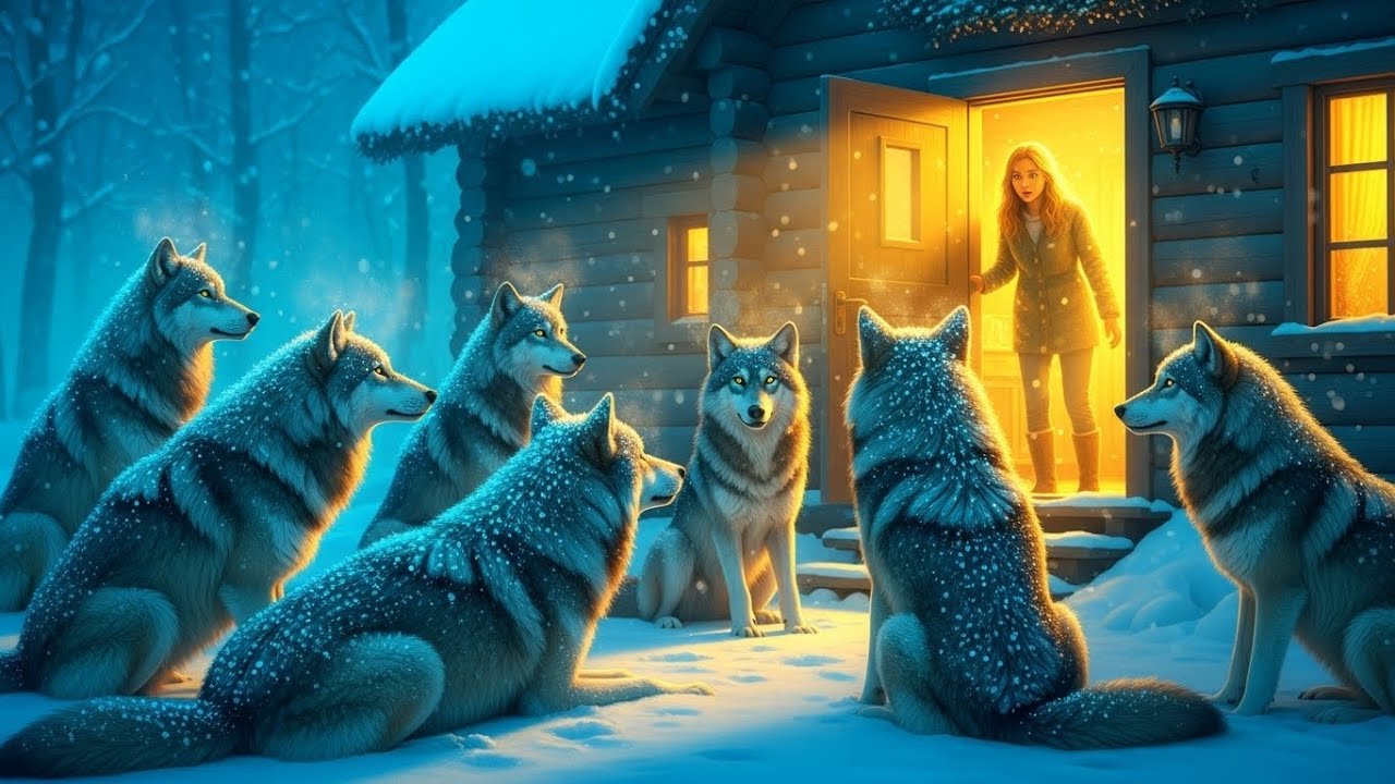 7 lupi, înfrigurați, o roagă să-i permită să intre în casă. Ea nu știe că sunt vârcolaci.