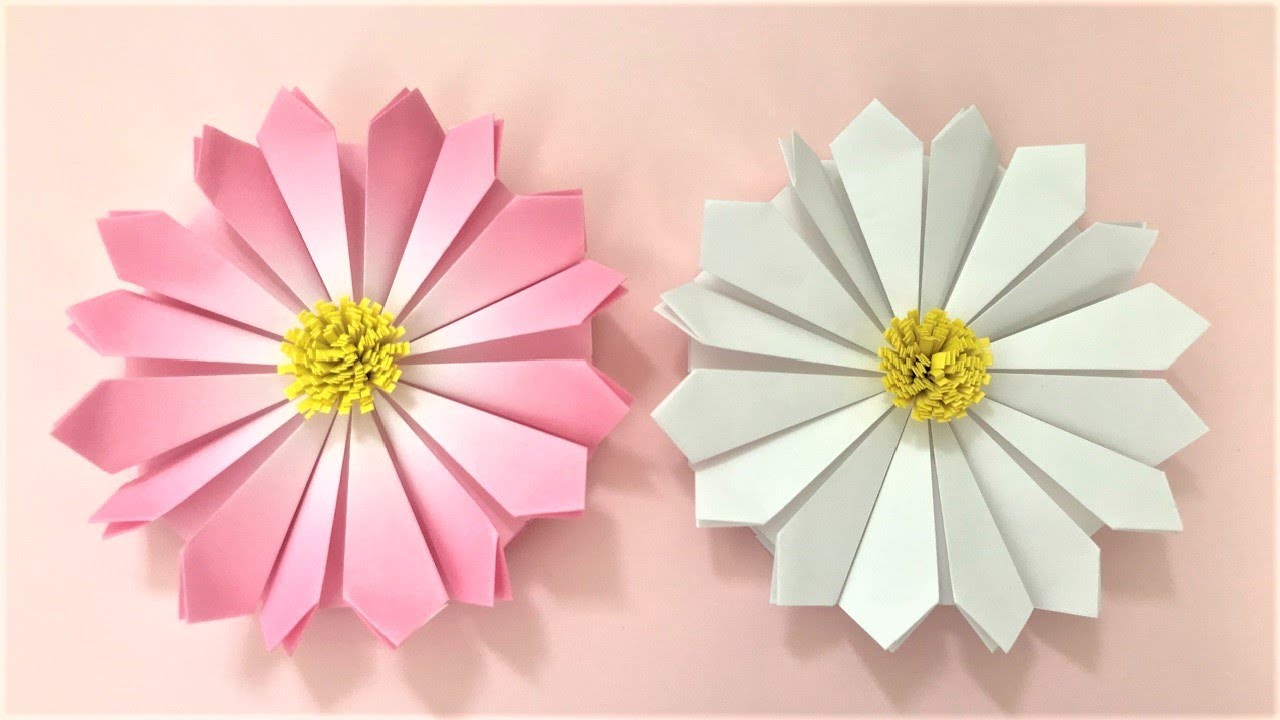 折り紙 マーガレットの花 折り方（改訂版） Origami Daisy flower tutorial (remake)（NiceNo1）