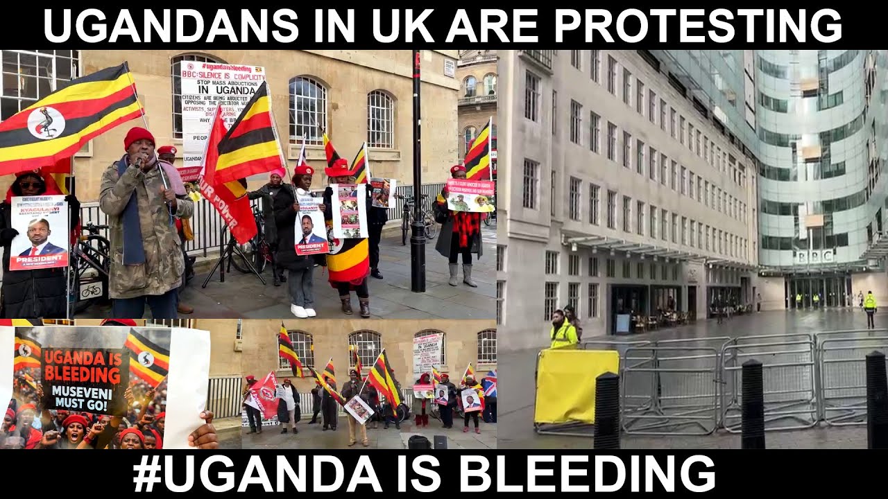 HAPPENING NOW : UGANDANS IN UK PROTESTING #UGANDA IS BLEEDING