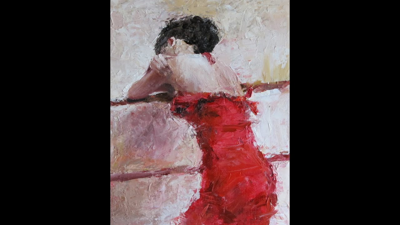 My first oil painting attempt, a woman in red dress.
