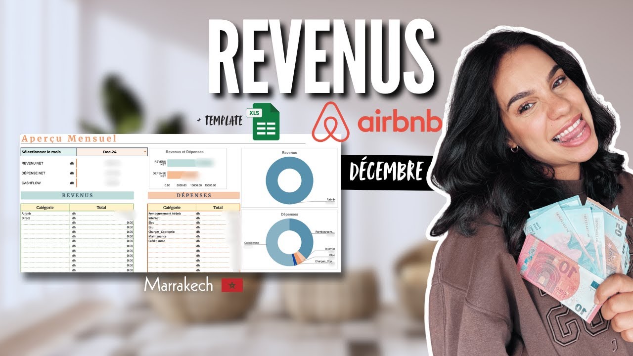Bilan Revenus Airbnb 🇲🇦 Gestion Locative Rentable 💰 مداخيل العقار في مراكش  + Template