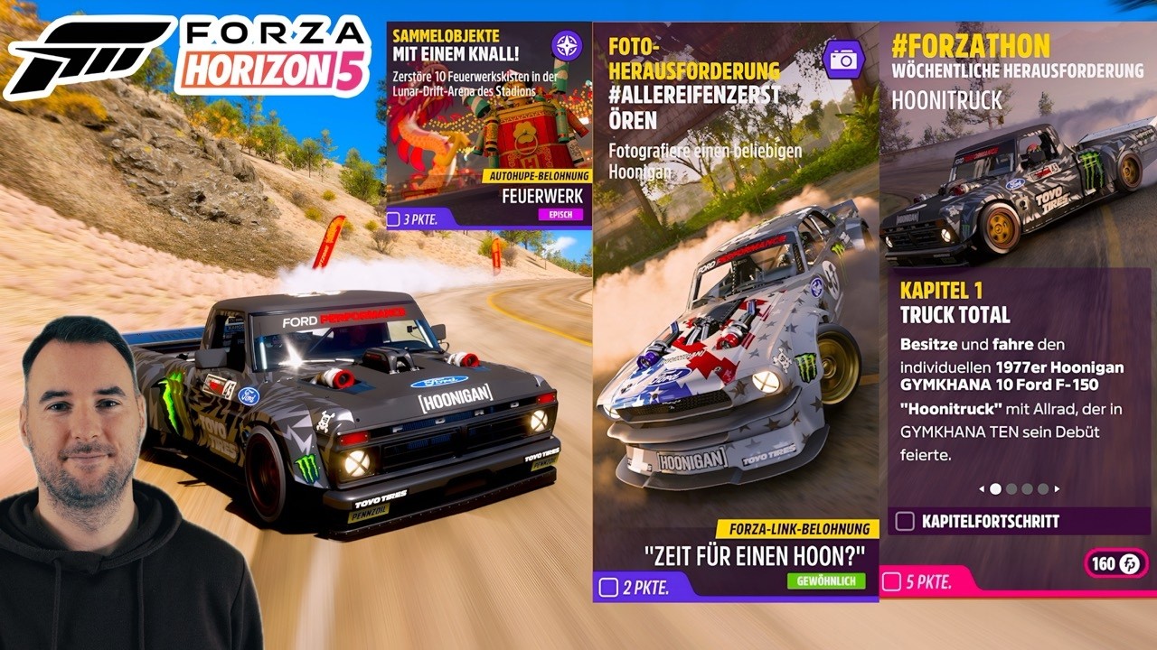 FH5 W&Ouml;CHENTLICHE HERAUSFORDERUNG HOONITRUCK FOTO- ALLEREIFENZERST&Ouml;REN SAMMELOBJEKTE MIT EINEM KNALL