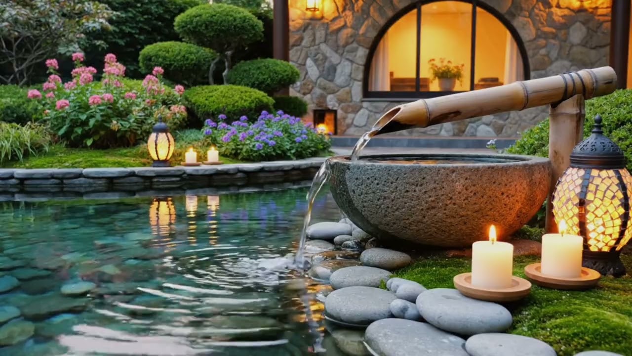 Therapeutic Piano with Bamboo Water Sounds 🌿 Healing Music for Stress, Worry, and Inner Calm