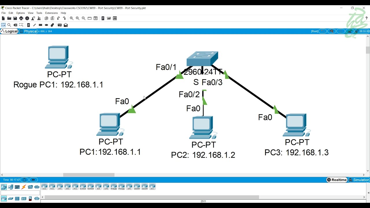 23 - Switch Ports Security Configuration (Packet Tracer)