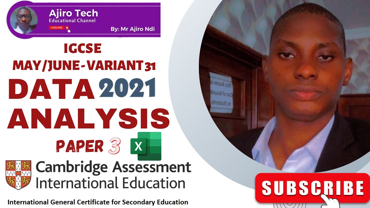 IGCSE ICT (0417/0983) Paper 3 Data Analysis (Spreadsheet) May June 2021 Variant 31