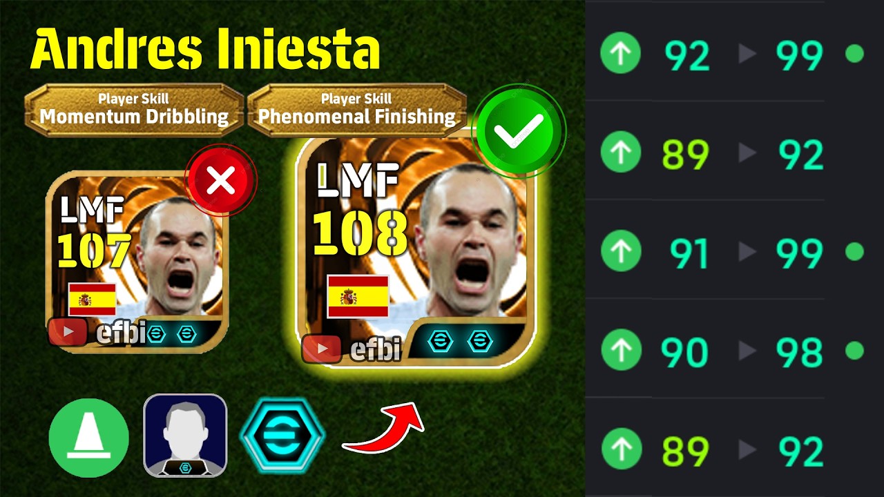 Andres Iniesta 108 BEST TRAINING with Booster, Max Level, Player Progression eFootball 2026