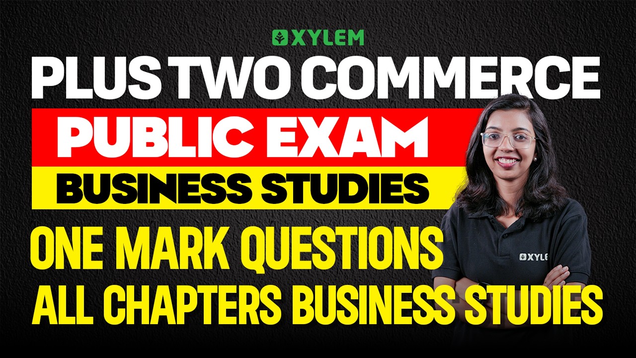 Plus Two Commerce Business Studies Public Exam | One Mark Questions - All Chapters Business Studies
