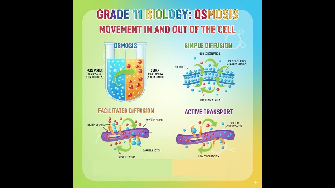 Grade 11, Biology, chapter 2 (2.2 Movements in and out of cells)