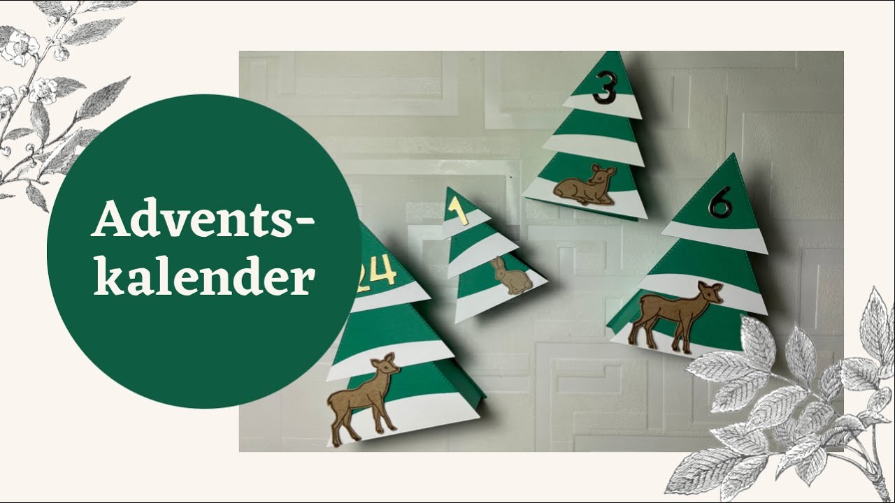 Tannenbaum-Adventskalender mit den bestickten Dreiecken und dem Buchstabenmix