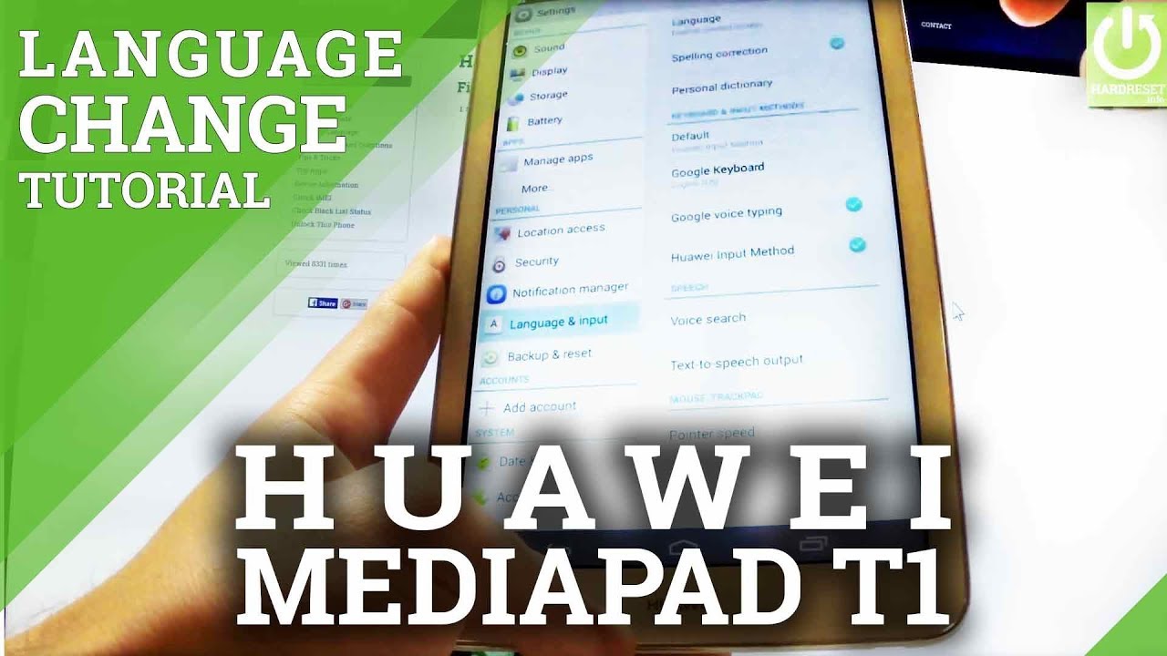 How to Change Language on HUAWEI MediaPad T1 8