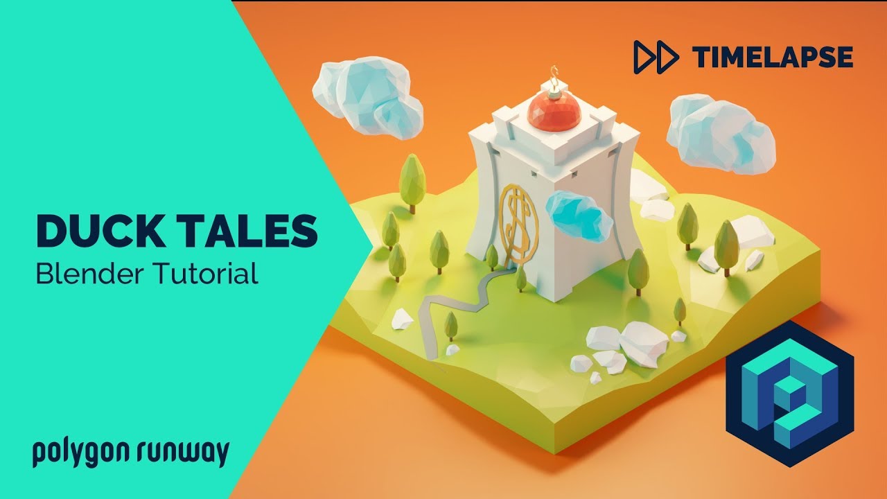 Duck Tales - Blender 2.8 Low Poly 3D Modeling Timelapse Tutorial