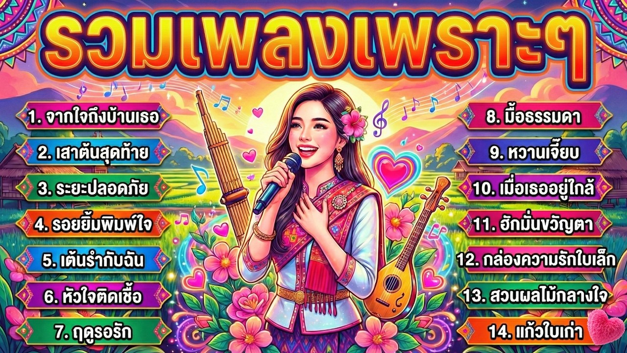 รวมเพลงลูกทุ่งรัก บรรยากาศอบอุ่น รวมเพลงลูกทุ่งรักหวานๆ ฟังสบายทุกเวลา ไม่มีโฆษณาคั่น