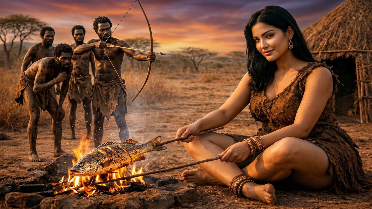 ¡LA PRESA PERFECTA! Rodeada por Hombres Primitivos Hambrientos.