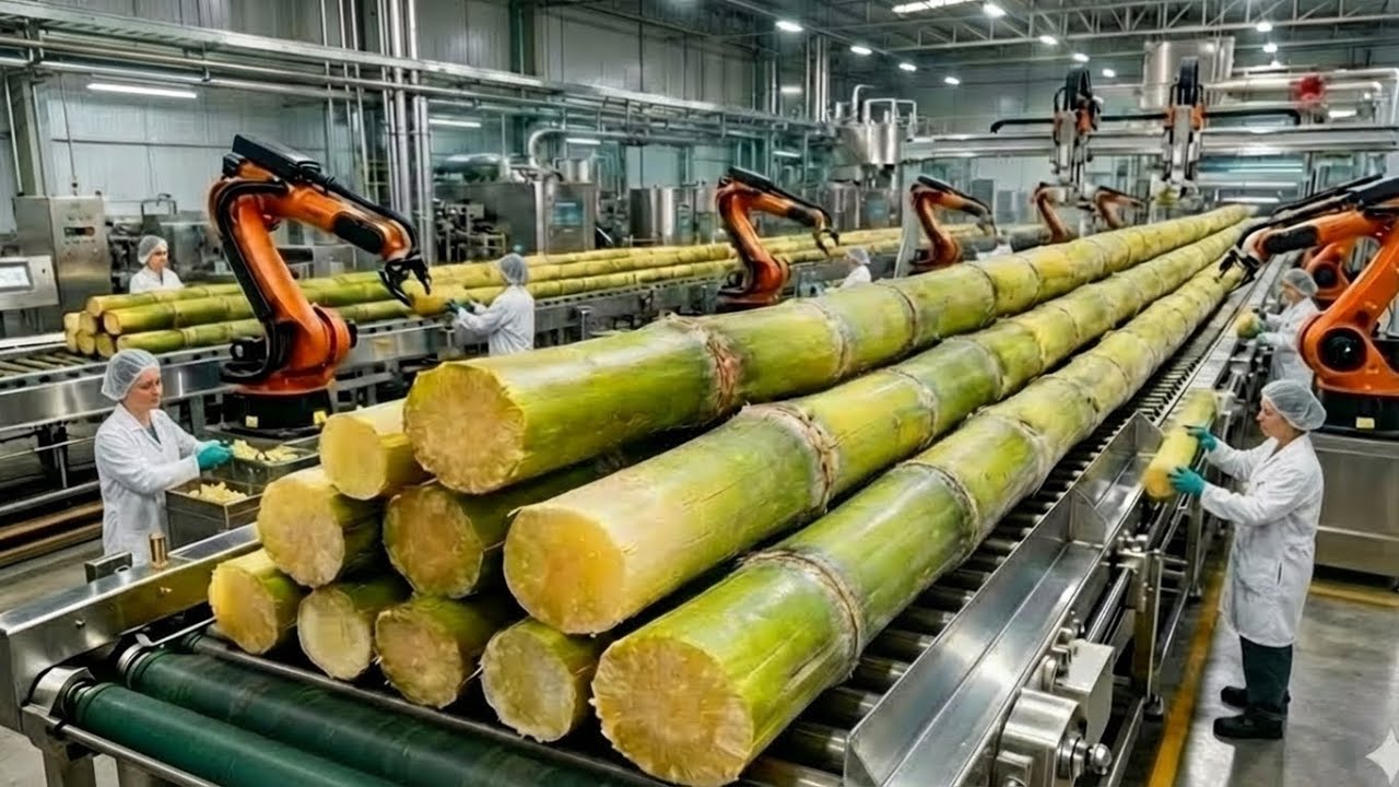 Inside a High-Tech Sugarcane Juice Factory: From Fresh Harvest to Bottled Juice (Full Process)