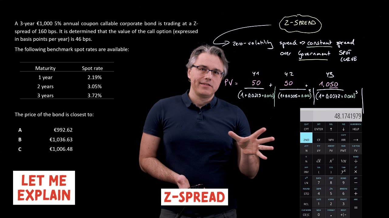 Z-spread, zero-volatility spread (for the CFA Level 1 exam)