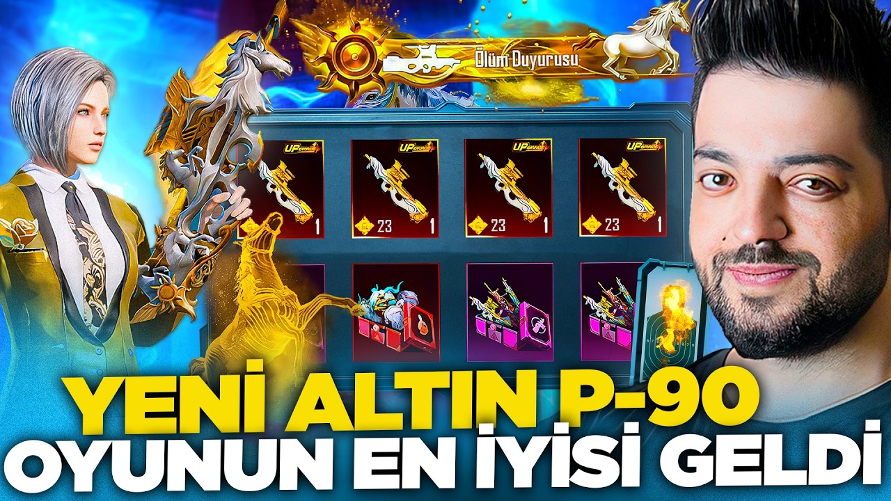 OYUNUN EN İYİ P-90 I GELDİ !! HAYRAN KALACAKSINIZ FULLEDİK !! YENİ GOLD P-90 PUBG Mobile