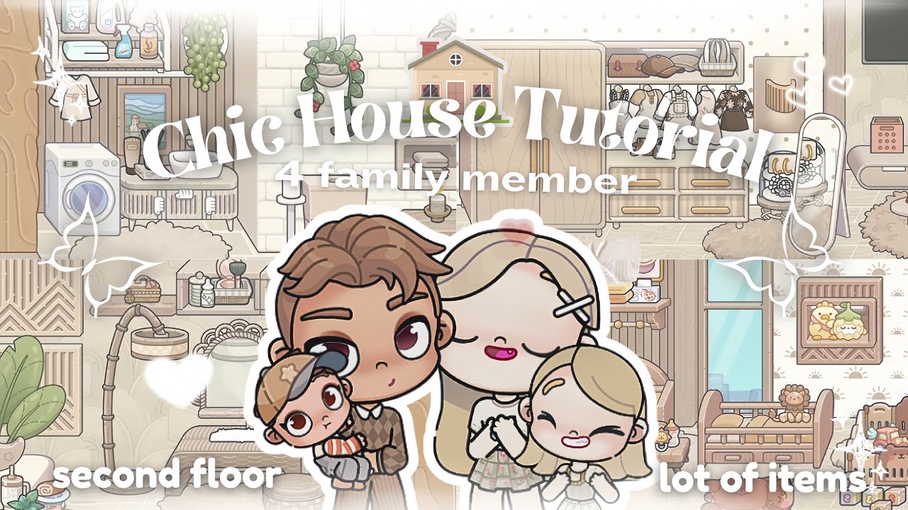 𝜗ৎ ₊˚ FREE! CHIC HOUSE TUTORIAL FOR 4 FAMILY MEMBER | SECOND FLOOR ⋆˚꩜｡