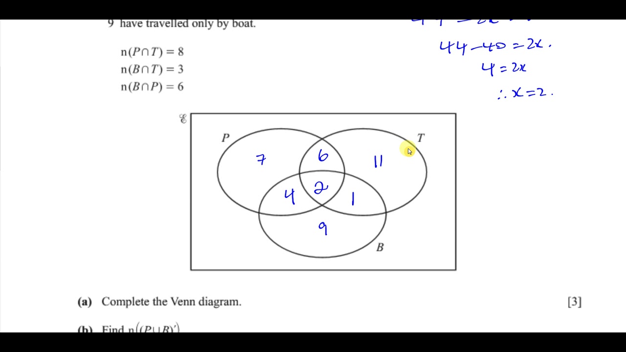 0580/42/F/M/20 (IGCSE) Paper 42 Q9 Set Notation & Venn Diagrams,  Probability