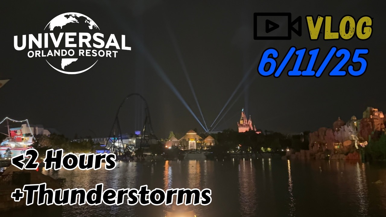 Я провёл в парке развлечений Universal Orlando меньше двух часов в грозу | 6.11.25 Видеоблог
