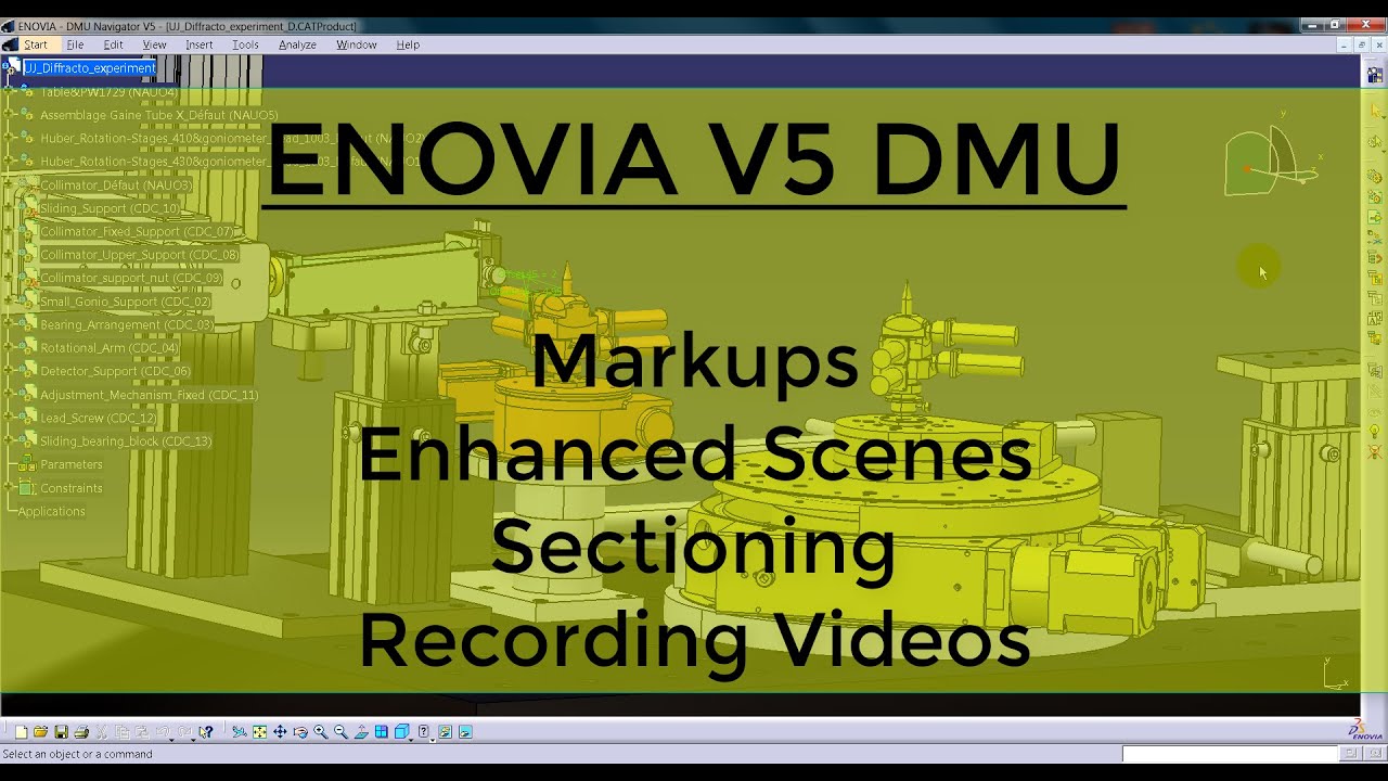 CATIA V5 - ENOVIA V5 DMU - MARKUPS - ENHANCED SCENES - SECTIONING - RECORD VIDEOS