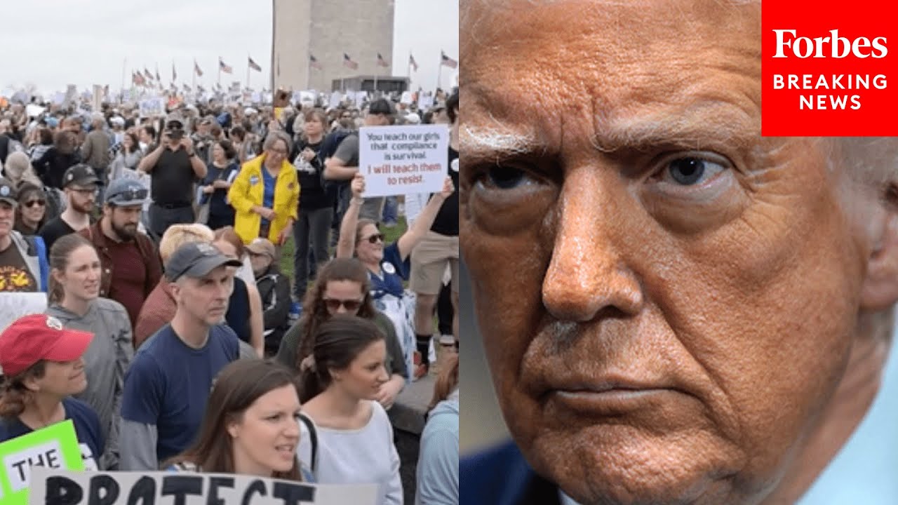 WATCH: Protesters Flood The National Mall In D.C. For The ‘Hands Off Rally’ Against Trump And Musk