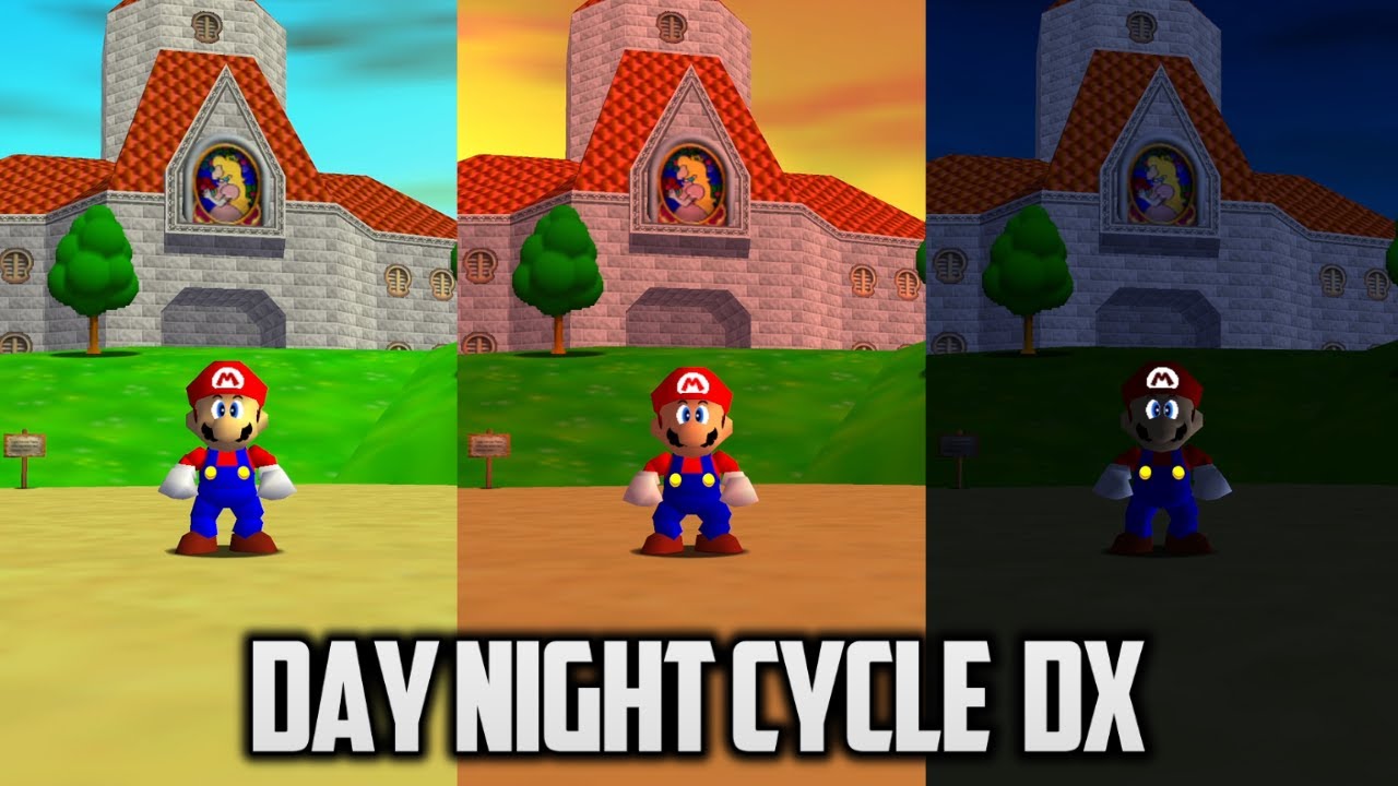 ⭐ Super Mario 64 PC Port - Day Night Cycle DX (Longplay)