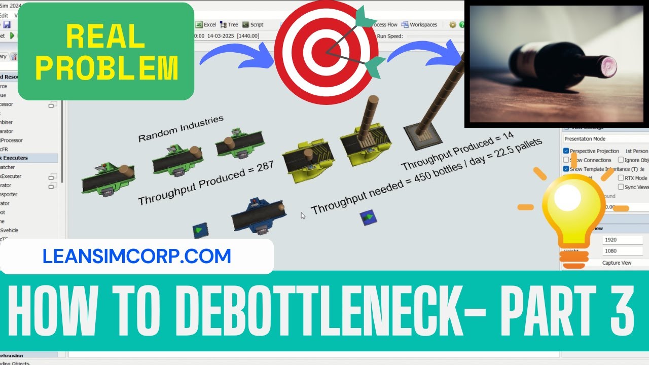 Bottleneck Analysis | Flexsim Simulation Tutorial | Combiner | Separator | Assembly Line | Part 3