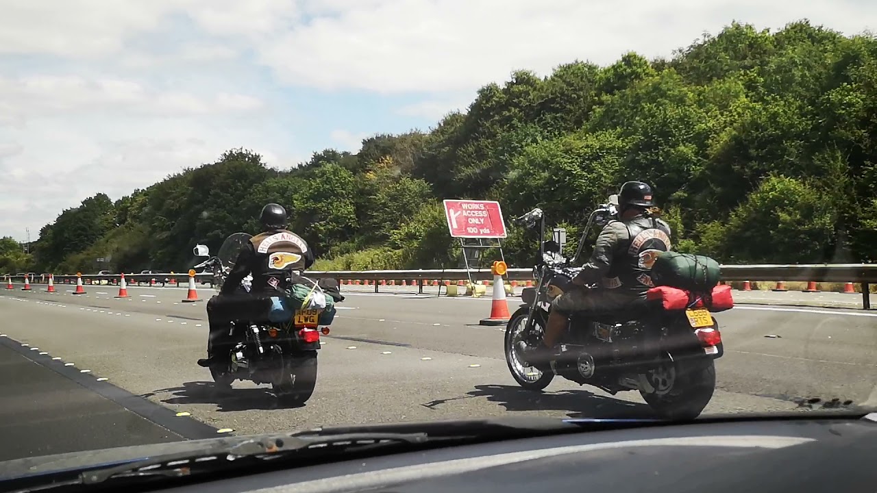Hells Angels England Ride By. M5, UK. How Cool Is The Guy At The Back? 😎