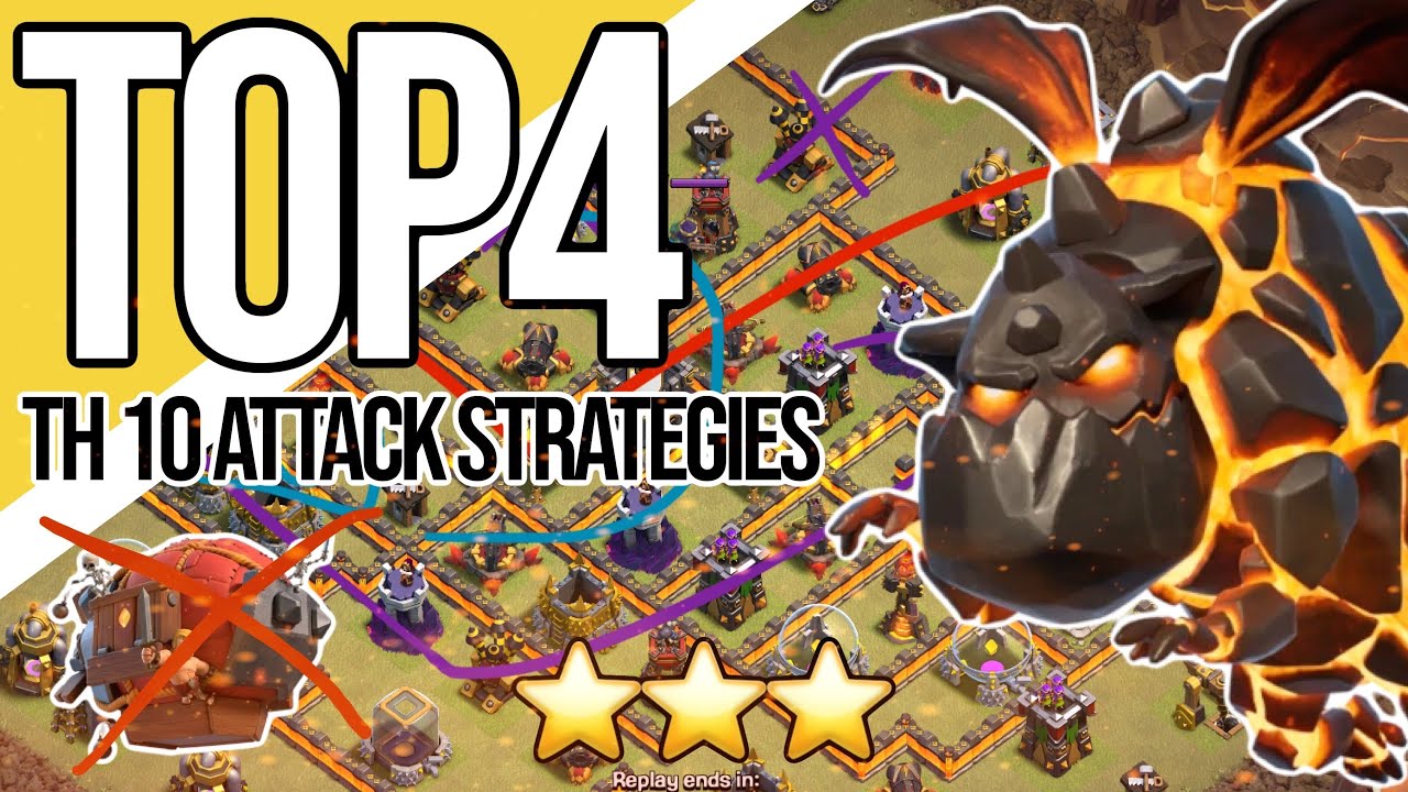 Top 4 BEST TH10 War Attack Strategies With no Siege Machine at | TH10 in 2021 |