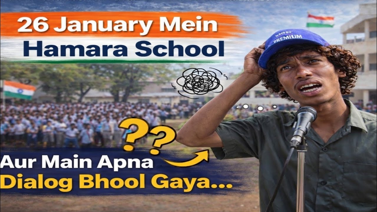 26 January Me Hamara School 🏫| मैं भुल गया क्या बोलना है 🤣| #strvlogsx #चंपाव्लॉग