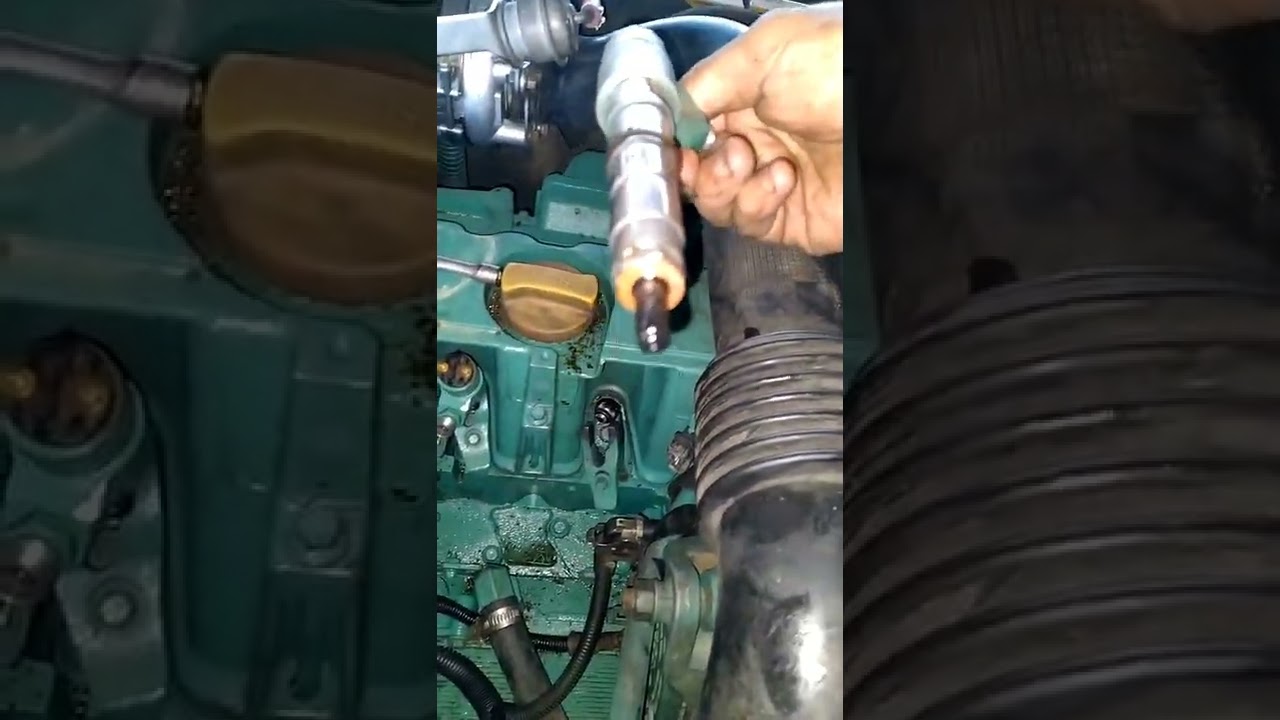 retirada das unidades injetora pra substituir por novas escavadeira volvo 210 prime