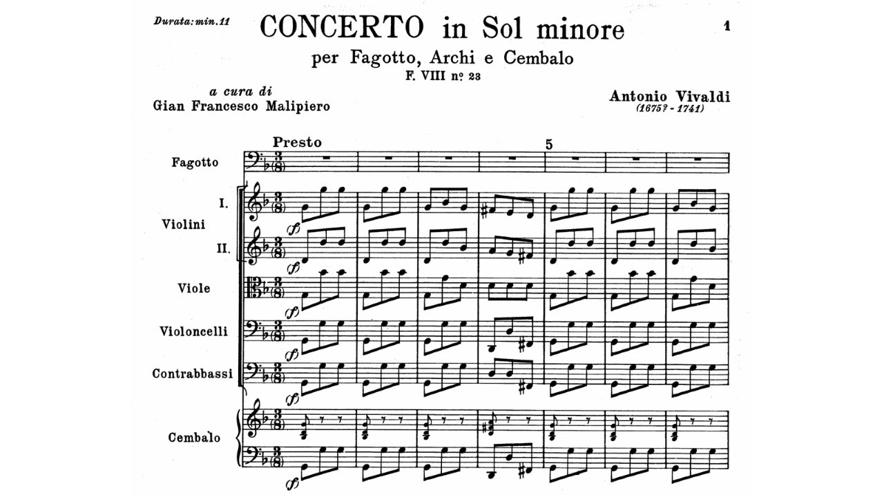 Antonio Vivaldi: Bassoon Concerto in G Minor, RV 495