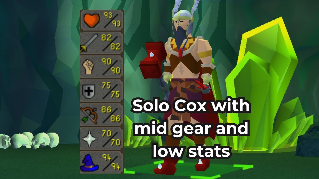 Solo Cox with mid gear and low stats.