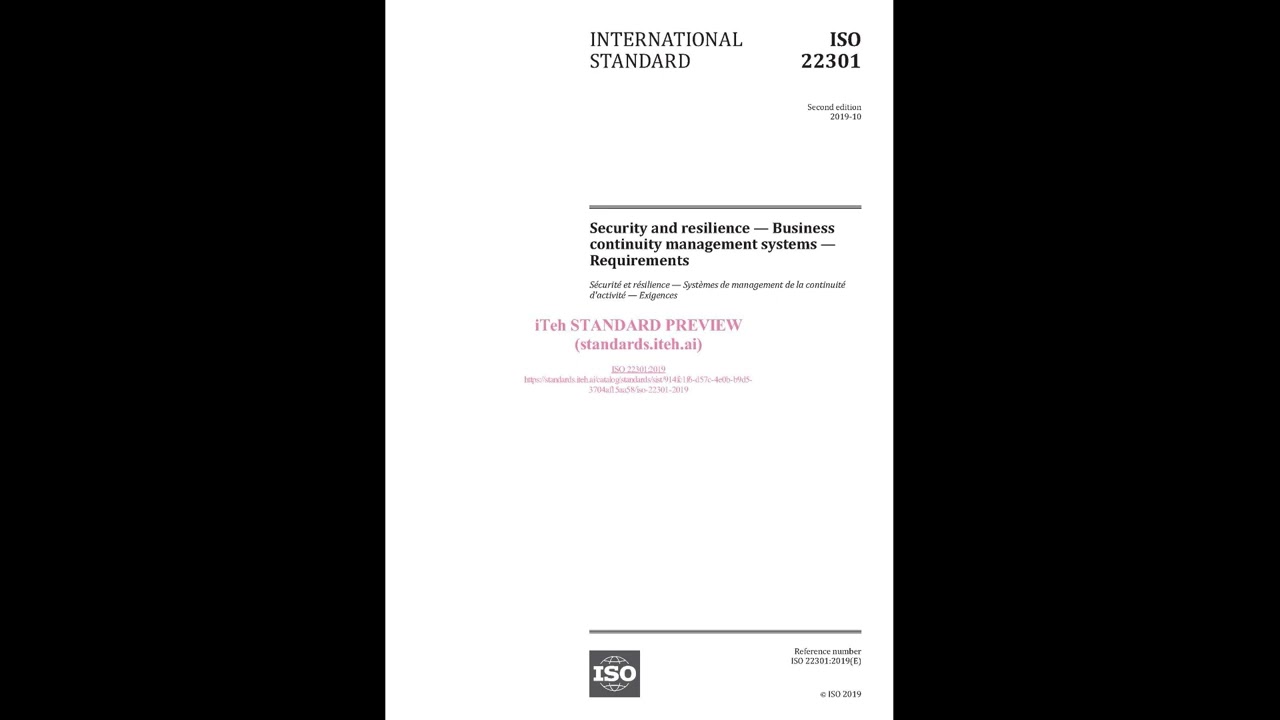 ISO 22301 2019 Overview
