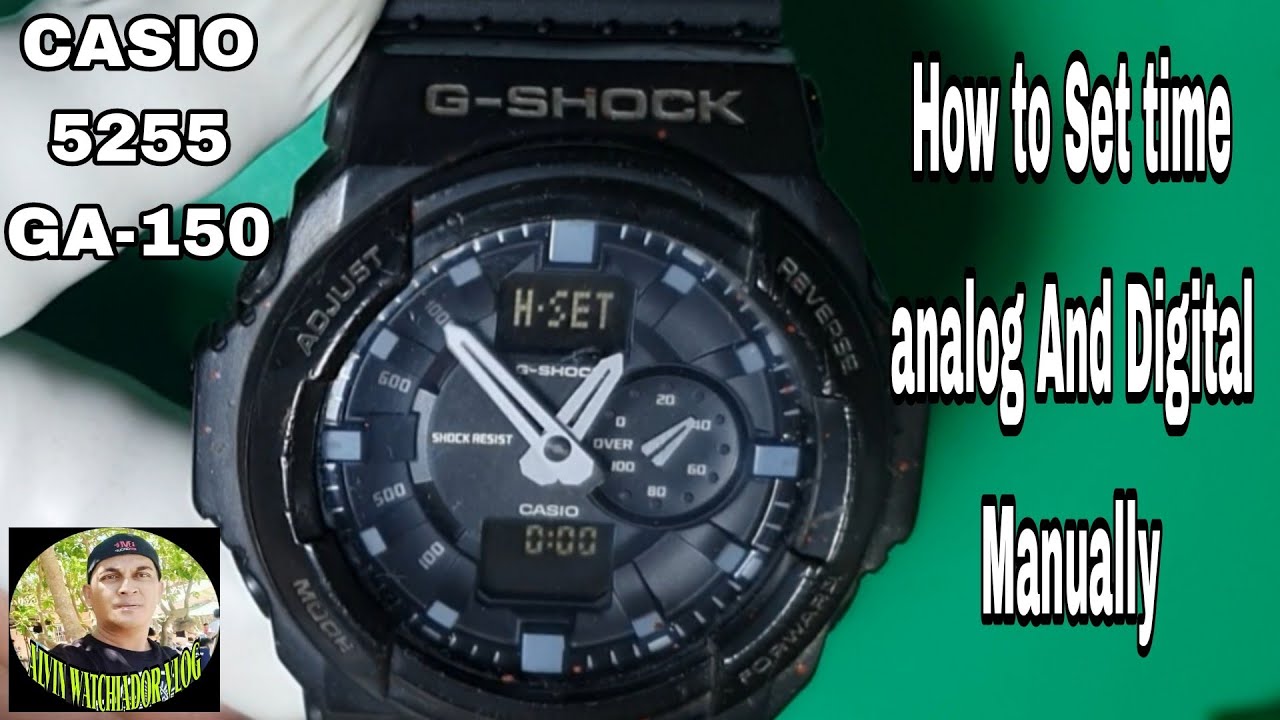 CASIO 5255 GA-150 How to Set time analog and Digital Manually@Watchiador Vlog