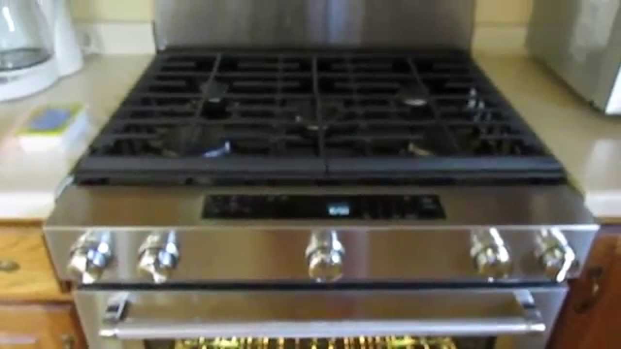 KitchenAid 30 in. 5.8 cu. ft. Slide-In Gas Range with Self-Cleaning Convection Oven KSGG700ESS