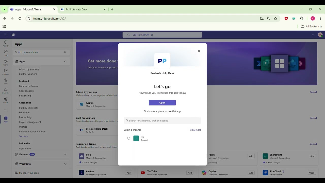 Microsoft Teams Integration with the ProProfs Helpdesk