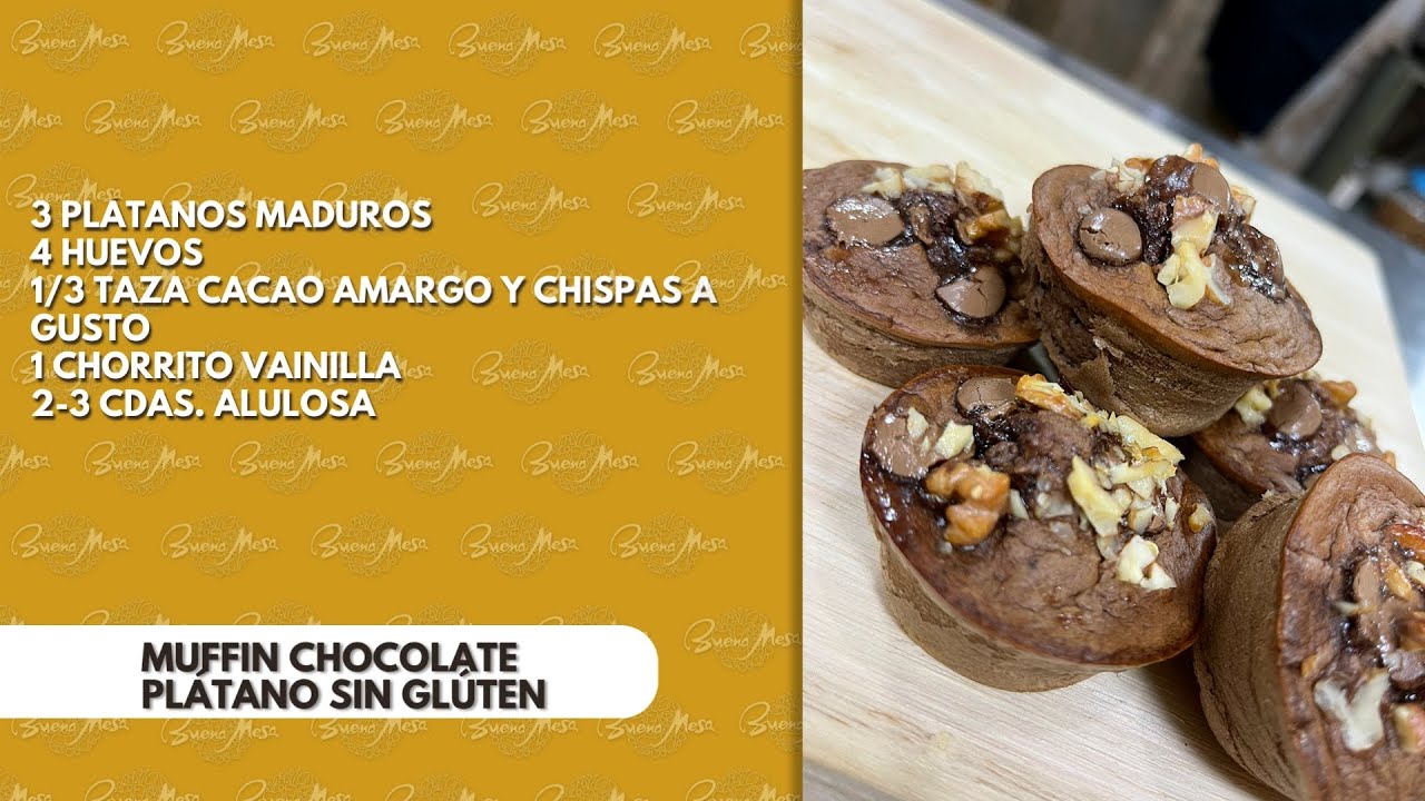 Muffin Chocolate Plátano Sin Gluten - Buena mesa