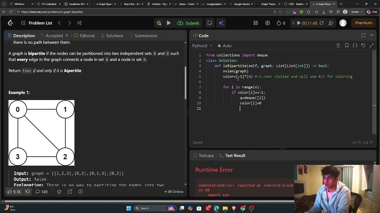 Leetcode -785 is graph Bipartite #pyhton #programming #coding