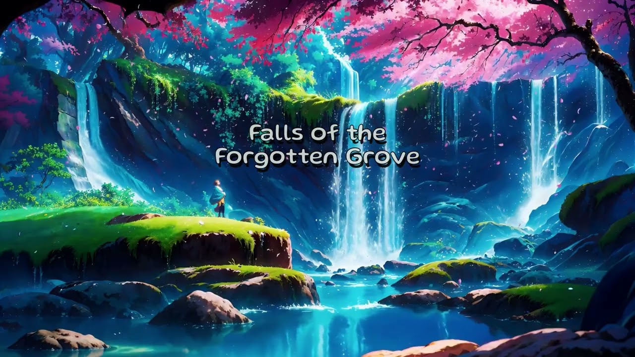 Falls of the Forgotten Grove | Relaxing Waterfall Ambient with Mystical Forest Serenity