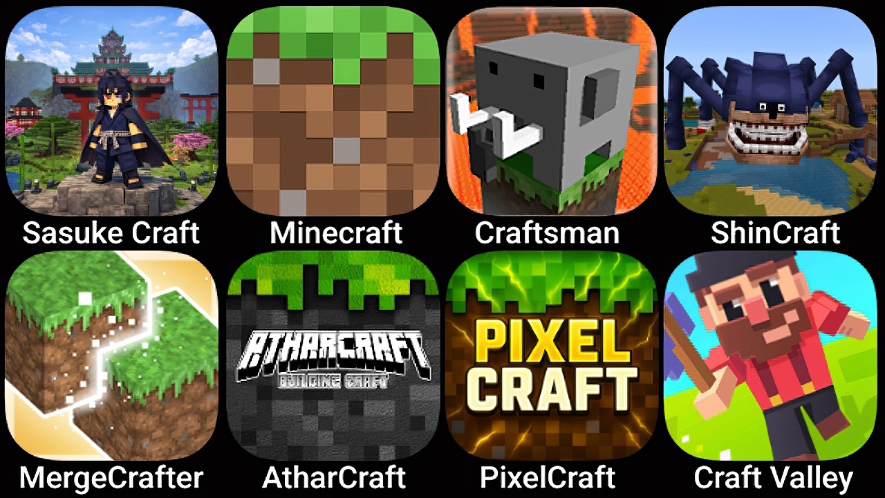 Sasuke Craft,Minecraft,Craftsman,ShinCraft,MergeCrafter,AtharCraft,Pixel Craft,Craft Valley