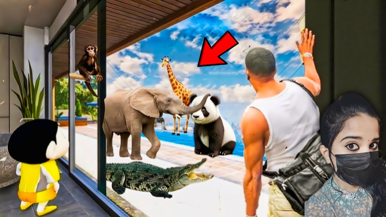 Franklin & Shinchan's CRAZIEST ANIMAL CAR In GTA 5