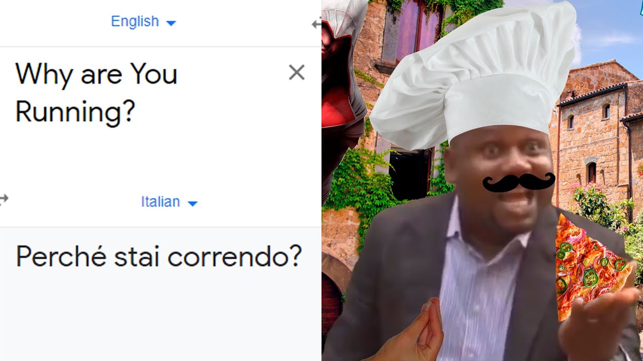 Why are You Running? in different languages meme