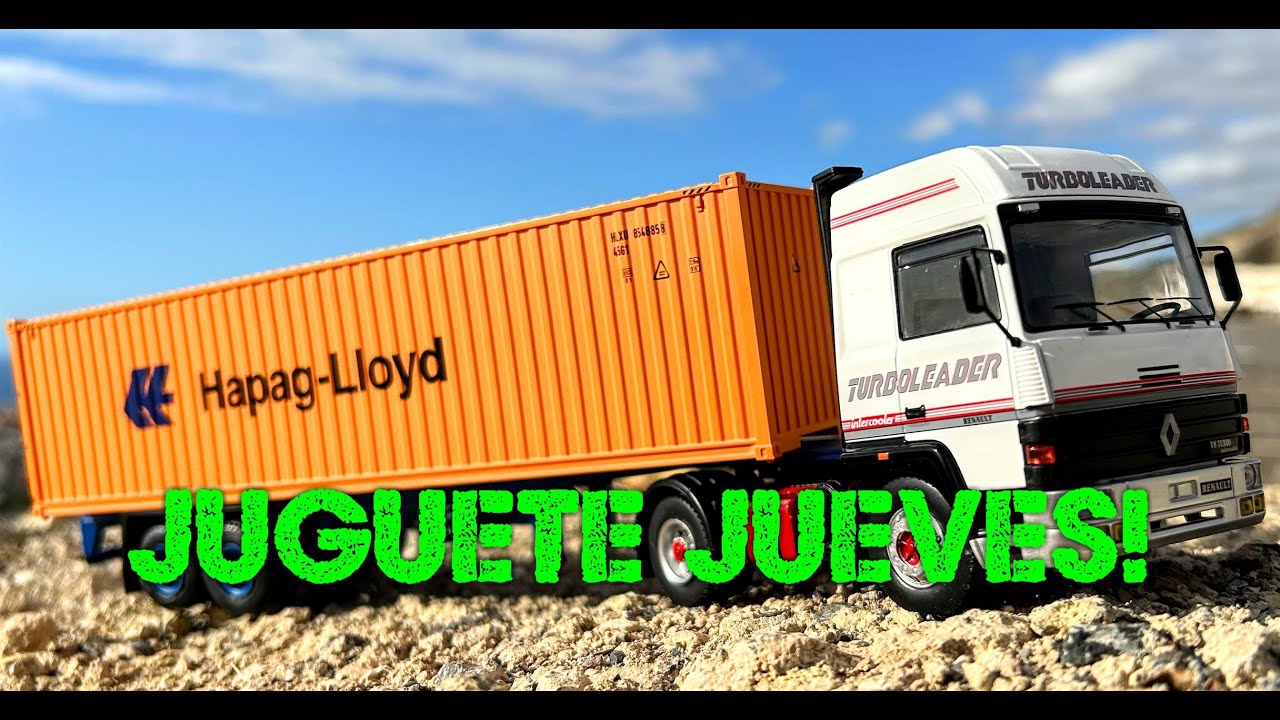 IXO Models Camion Tractor TR089 1987 Renault R370 en escala 1:43 (O Gauge) con remolque y contenedor